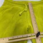 ZARA  Pants Womens Large Neon Green Yellow Waffle‎ Knit Drawstring Joggers Photo 4