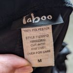 Vtg Y2K Taboo Black Shiny Stretch Fabric Ruched Rosette Trim Strapless Dress M Size M Photo 3