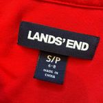 Lands' End Button Up Shirt Cherry Red Pockets Rayon Stretch Photo 2