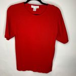 Casual Corner Red Ribbed Sweater Short Sleeve Sz XL Photo 0