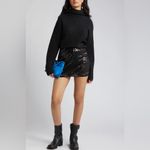 Open Edit  Women's Cotton Blend Rib Funnel Neck Black Sweater Size‎ XS Photo 1