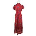 Japna  Women's Size Small Wrap Skirt Sleeve Red Floral Maxi Photo 1