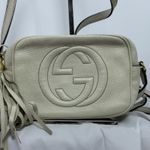 Gucci Pebbled Calfskin Small Soho Disco Bag Off White Authentic With Tassle Photo 1