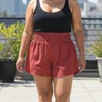 Zenana Outfitters Women's Deep Orange Workout Shorts Photo 0