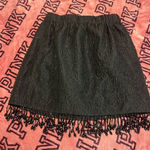 Ganni  Black Mini Skirt with Beaded Fringe Photo 0
