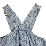 Waverly Grey Top Womens XS Blue Cotton Polka Dot Ruffle Minimalist 100% Cotton Photo 1