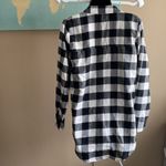 Free Press Women xs  Buffalo plaid black & white flannel button down shirt shacket Photo 2