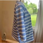 L.L.Bean Blue White Striped V-neck Henley Top XL Long Sleeve Cotton 3/4 Sleeve Photo 4