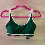 NWT BMJL Hunter Green and White Stripe Scoop Neck Adjustable Bikini Swim Top S Photo 1