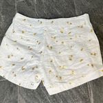 Old Navy White With Gold Palm Trees Linen Blend Casual Everyday Shorts Photo 1