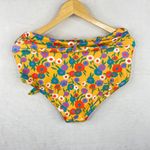 Modcloth NWT  Yellow Ultra High-Rise Poppy Floral Yellow Purple Bikini Bottom-XL Photo 1
