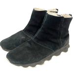 Sorel  Women's Kinetic Boot Size 10 Waterproof Short Bootie Black Suede Sherpa Photo 0