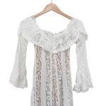 White Lace Overlay Off The Shoulder Maxi Dress Sz XS Photo 4