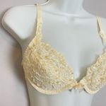 Victoria's Secret Vintage Bra Sequin 36B Lace Cream Retro 90s Lingerie Angelcore Photo 3
