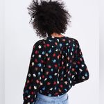 Madewell  Black Floral Wrap Top‎ XXS boho Photo 1