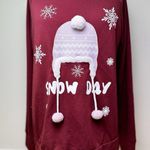 Rocking Around Women’s Snow Day Christmas Sweater Winter Knitted Red Maroon Sz M Size M Photo 0