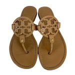 Tory Burch  Miller Signature Logo Thong Sandal Light Sand Slip Ons Women’s Size 8 Photo 4