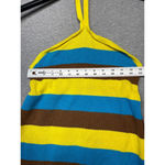 Women's Mariuccia Yellow Blue and Brown Striped Dress Size XS/S Photo 4