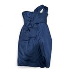 BCBGMAXAZRIA BCBG Palais Navy One Shoulder Cocktail Dress old money quiet luxury festive Photo 1