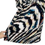 Valerie Stevens Abstract Print Pleated Neck Short Sleeve Blouse Photo 4