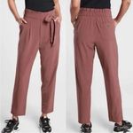 Athleta Skyline Pant II Stretch Paperbag Pants Women's Size 0 Cognac Brown Belt Photo 1