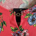 Rafaella  Women's Large Pink Floral Short Sleeve Round Neck Cotton Blouse Top Photo 13