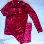Long Sleeve Top and Pants Loungewear Set Red Photo 0