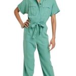 Universal Threads Universal Thread Women Jumpsuit Short Sleeve Boiler Suit Linen Blend Green 6 Photo 8