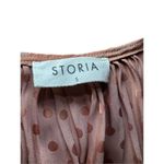 Storia ruched flouncy light pink polka dot mini dress sz S Photo 2