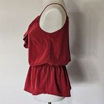 Sweet Rain  Brick Red Ruffled Peplum Tank Top Size Medium Photo 1