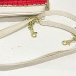 Betsey Johnson BETSY JOHNSON Rare White Red Floral Gold Heart Charm Satchel Bag Photo 4