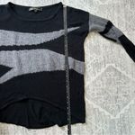 Lovestitch Black and Grey Mohair and Wool Abstract Striped Pullover Sweater S Photo 9