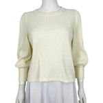 Madewell Women's Cream Balloon Long Sleeve Crewneck Fall Sweater Size XS Photo 0