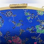 Chinese Embroidered Blue Floral Clutch w/ Detachable Chain Strap Photo 1