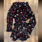 NWT honeydew Black Robe with Lip Print valentines M/L Size M Photo 3