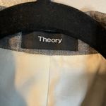 Theory LINEN Blend Women DBL Breasted Blazer Sharkskin 10403101 Sz 4 Career Work Photo 2