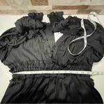 𝅺OPT ONE PRETTY TIME Tianna Mini Dress XL Black Pleated Ruffle Tiered Silky Photo 12