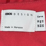 ASOS DESIGN Curve Batwing Twist Front Midi Skater Dress In Raspberry Size 14 Photo 7