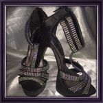 Madden Girl  Black Silver Rhinestone Platform Heels Photo 0