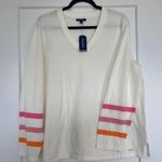 Nautica Marshmallo Lightweight Striped Cuff Sweater Women’s XL NWT Photo 1