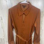 Banana Republic  Factory Keyhole Midi Shirt Dress size M Adobe Brick Rust Orange Photo 1
