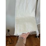 &Denim womens white jeans high waist culotte size 28 wide leg raw hem crop Photo 2
