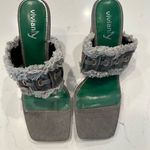 NWT Vivianly Women's Gray Denim Wedge Sandals Size 9 Open Toe Casual Summer Shoe Photo 0
