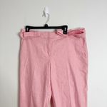 Loft The Devin Slim Tie Waist Pink Twill Straight Leg Cuffed Pants size 10T tall Photo 3