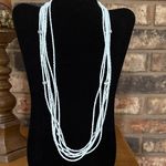 Vintage 6 Strand white seed bead necklaces with silver tone accent beads Photo 0