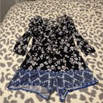 American Rag  Black and Blue Floral Romper Photo 0