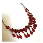Carnelian and orange crystal statement necklace Photo 8