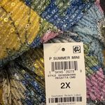 On 34th Women's Blue and pink floral sequin long tank short mini dress Size 2X Photo 4