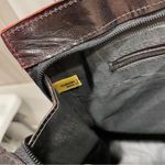 Y2K 90’s exotic tooled vintage leather safari envelope bag cute 🥰 zebra 🦓 Gold Photo 14