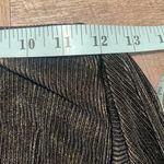 Moon River NWT Moon River Womens Metallic Ribbed Boat Neck Puffy Sleeve Top Black Gold XS Photo 6